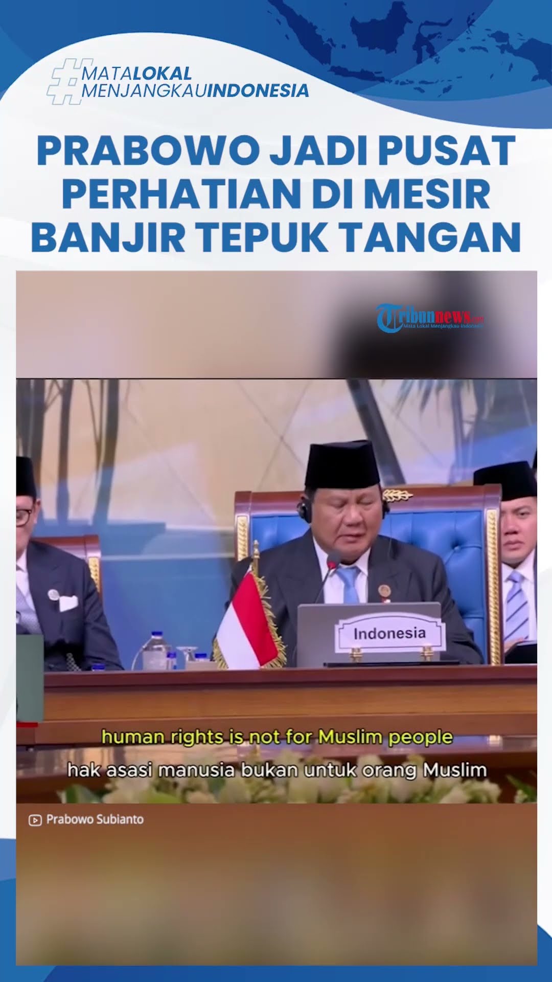 Momen Prabowo Disorot saat Pidato di KTT D-8 Mesir,Ajak Negara-negara Muslim Bersatu, Banjir Aplause
