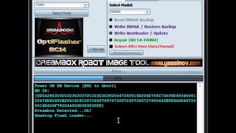 Dreambox OptiFlasher Writing Bootloader Operation in Advanced Mode1
