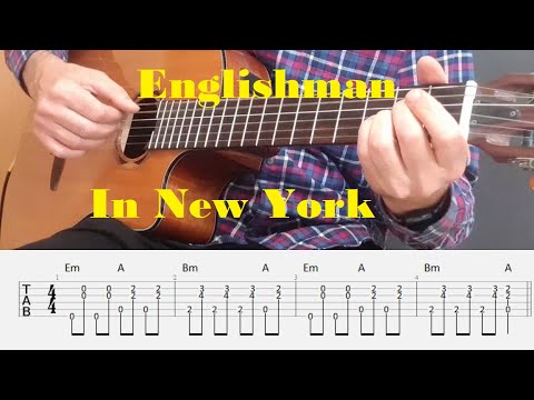 Englishman in New York - Sting - Fingerstyle Guitar Tutorial Tab