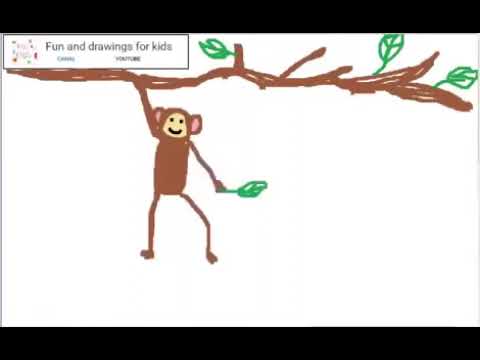 Hvordan tegne en ape på et tre