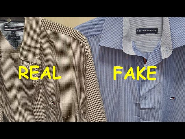 Tommy Hilfiger shirt real vs fake. How to spot fake Tommy Hilfiger dress  shirts 