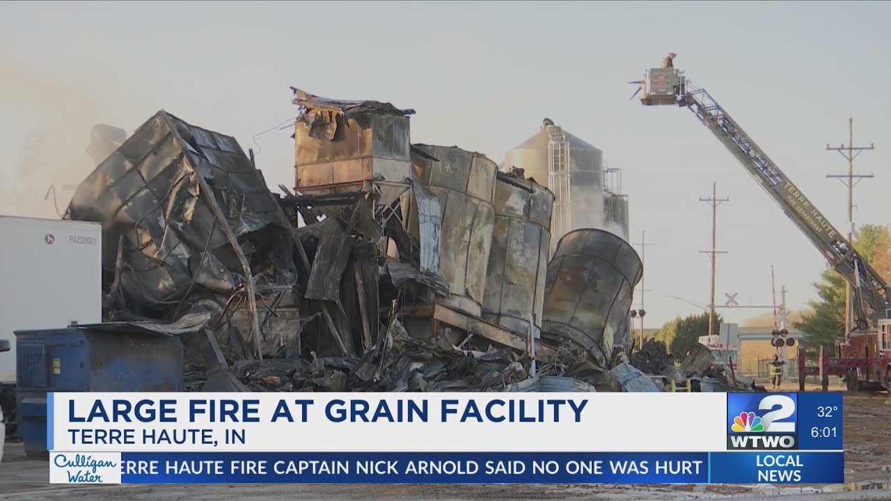 Investigation underway after fire at Terre Haute grain facility - YouTube