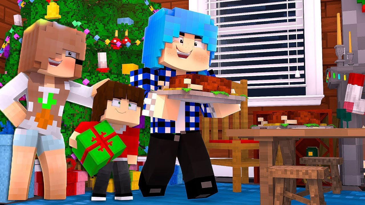 JE FAIS LE REPAS DE NOEL AVEC TOUTE MA FAMILLE DANS MINECRAFT ! - YouTube