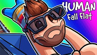 Human Fall Flat Funny Moments - Obstacles and Dumpster Races!