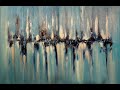 Skyline_2, abstract painting with Acrylic, abstract art, acrylpainting, abstrakte Malerei mit Acryl,