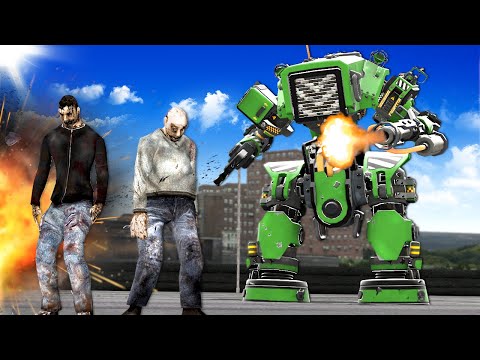 Zombies Attack but I have a MECH! - Garry's Mod Gameplay