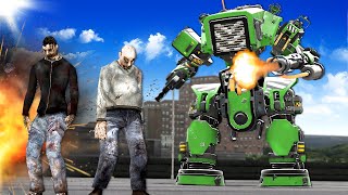 Zombies Attack but I have a MECH!  Garry's Mod Gameplay