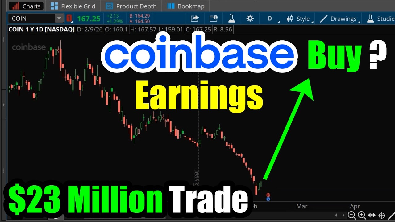 Сделка с акциями Coinbase (COIN) на 23 миллиона долларов: стоит ли покупать акции перед публикаци...
