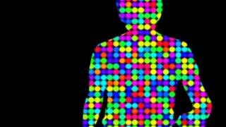 CG circle particle form like human walking 2 (Silhouette).