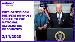 President Biden delivers a keynote speech to the the National Association of Counties