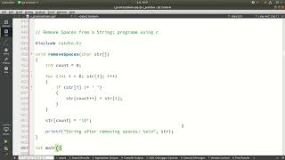 11    Remove Spaces from a String: programe using c