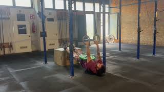 Weighted Feet-on-Box Ring Row