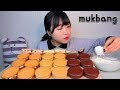 초코파이 흑임자, 인절미 맛과 후레쉬베리 디저트 먹방 CHOCO PIE Black Sesame, Injeolmi Dessert Mukbang asmr チョコパイ