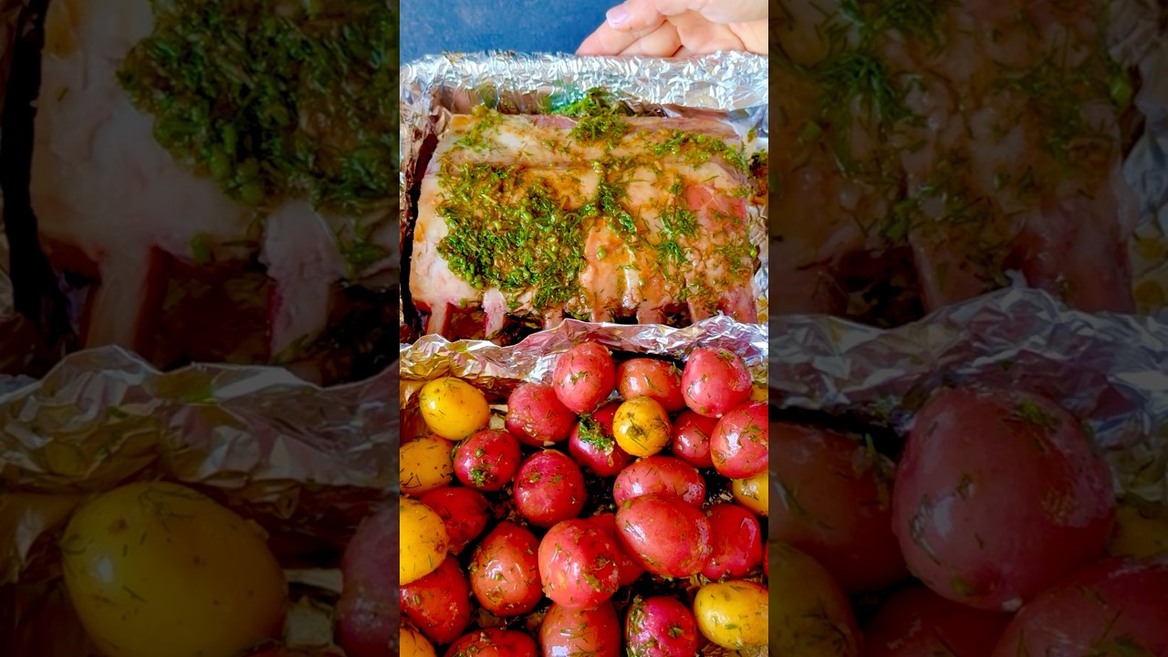 Roasted Lamb & Potatoes with Fig-Basil Salad