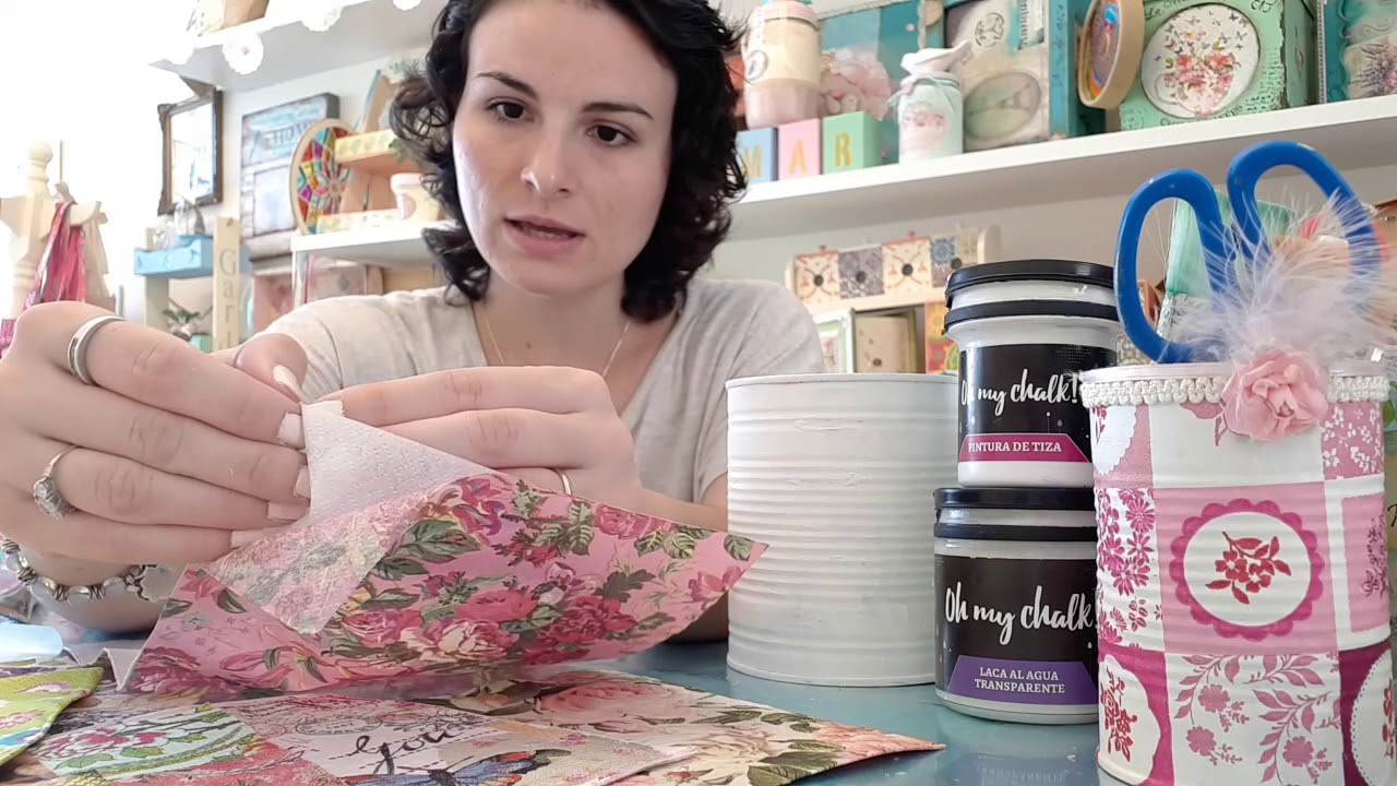 Decoupage sobre latas de hojalata