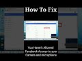 You Haven't Allowed Facebook Access to Your Camera and Microphone #Shorts