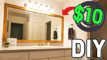 How to Frame a Bathroom Mirror for Just $10 !!