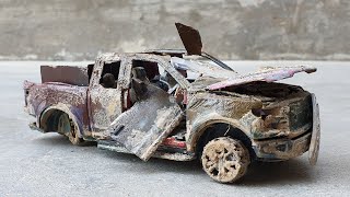 Restore Broken Pickup Car - Restoration Abandoned Sport Car Model - DIY Fixing Cars