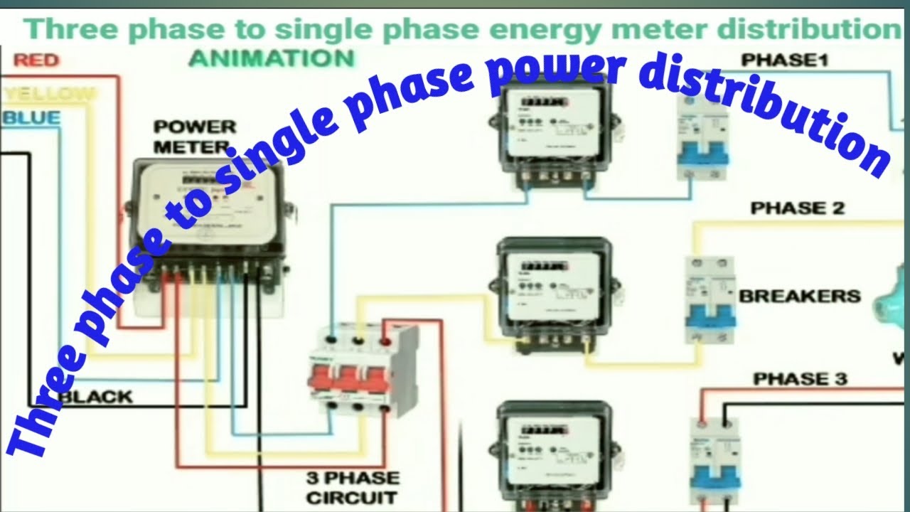 3 phase Energy Meter To Single Phase Energy Meter Connection ...