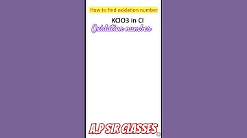 ऑक्सीकरण संख्या KClO3 #oxidationnumber #apsirclasses oxisikaran
