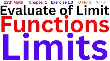 Evaluate of the limits | 12th Math Chapter 1 Exercise 1.3 question No.3 Part (i,ii,iii,iv,v and vi)