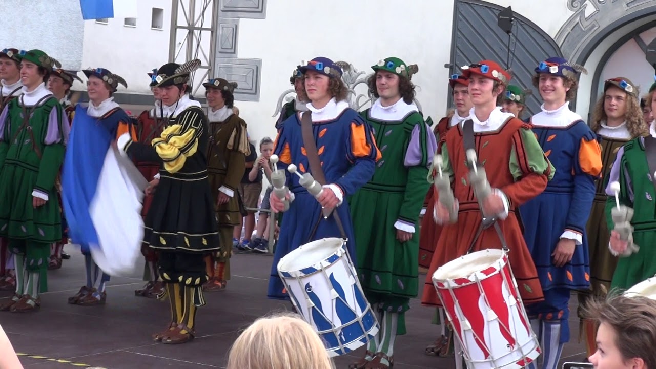 LK Landsknechte Antrommeln Lederhaus Marienplatz Rutenfest Ravensburg Rutenfreitag 19 7 2017