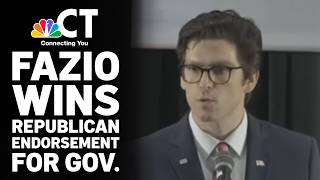 Sen. Ryan Fazio gives acceptance speech after winning Republican endorsement for Conn. governor