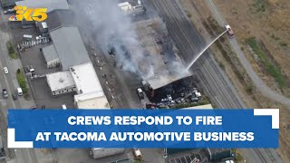 Watch: Crews respond to building fire in Tacoma