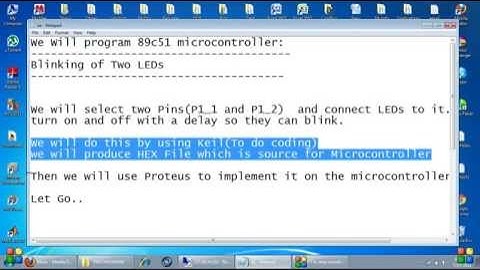 Coding & Implement Microcontroller 89C51 Using Keil & Proteus (Blinking LEDs)