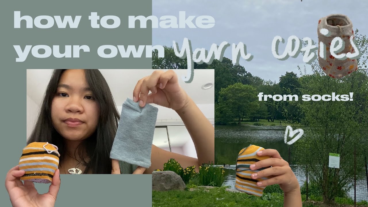 how to make a yarn cozy 🧦 EASY diy tutorial YouTube
