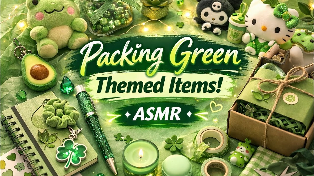ASMR 💚 Packing All Green Themed Orders So Satisfying! #GreenAesthetic #Packaging  #SmallBusinessASMR