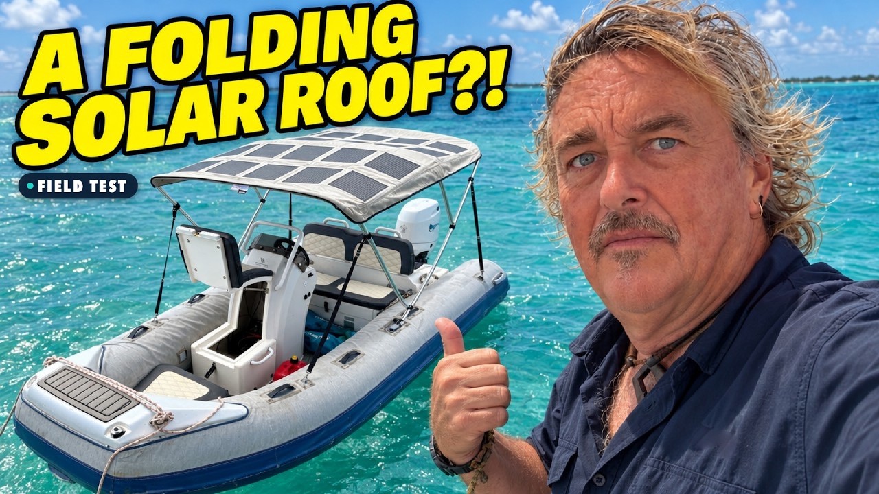 Our Highfield Dinghy Goes Solar + Lithium | BougeRV 200W N-Type Solar Bimini Top | SSL783