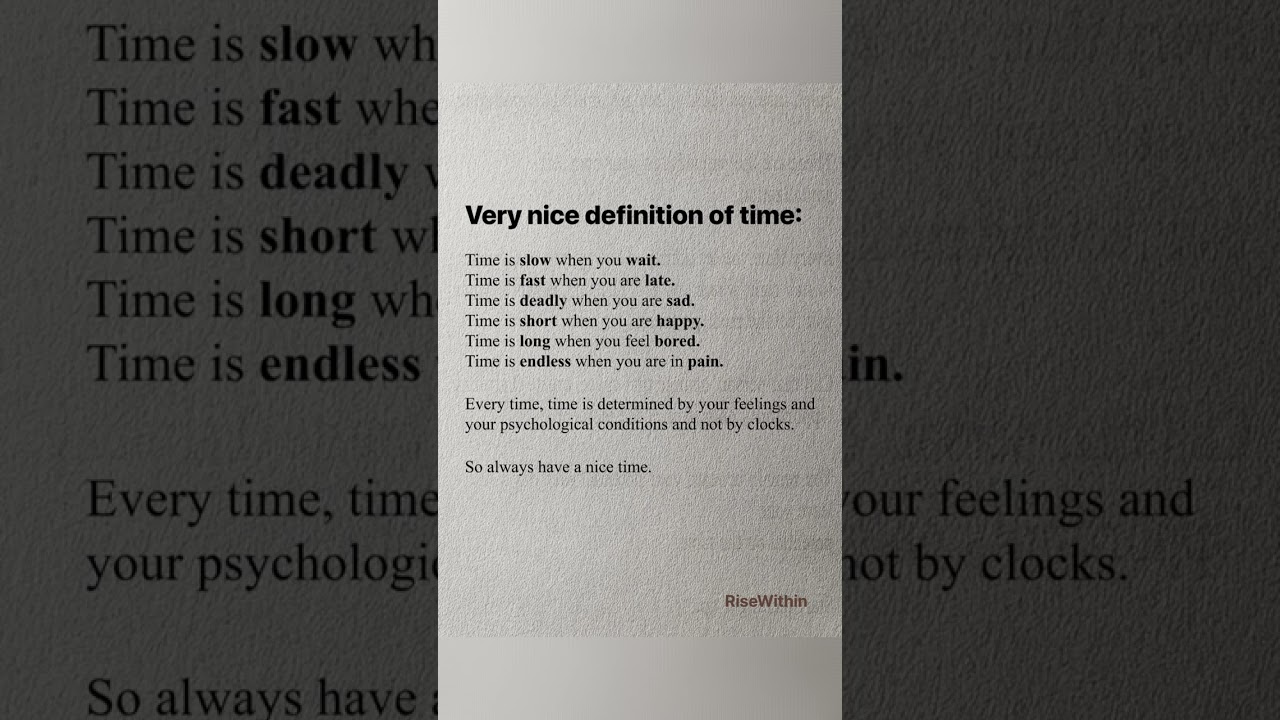 Very nice definition of time