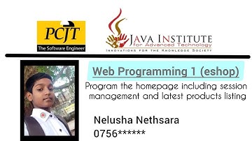 Program the homepage including session management and latest products listing