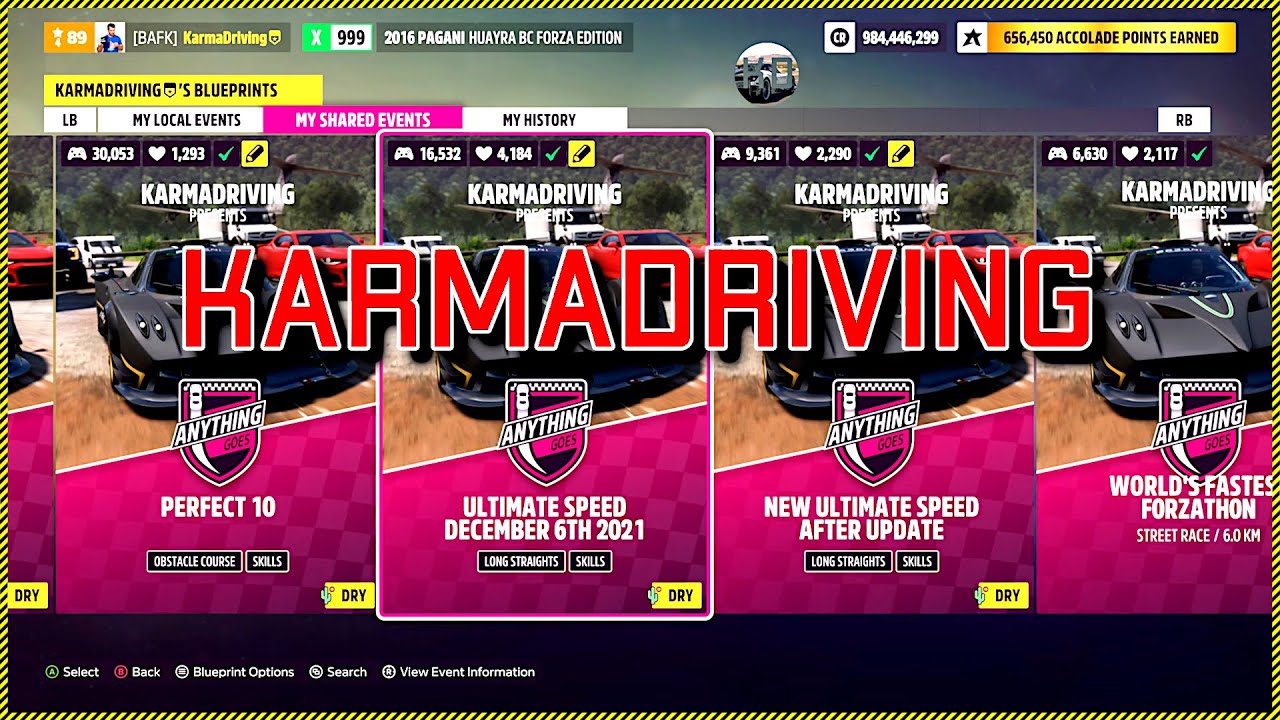 KarmaDriving - Youtube channel of one of the best Forza Horizon 5 creators