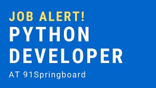 Niku Jobs | Job Opening for Python Developer at 91Springboard