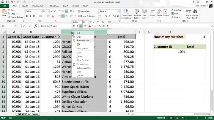 VLOOKUP to Find the Last Value in a List