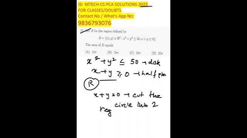 ISI MTECH CS PCA  2025 Q10 past year solution answer