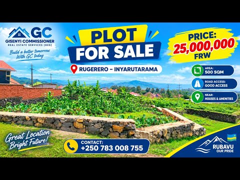 500 sqm Plot for Sale in Rugerero, Rubavu