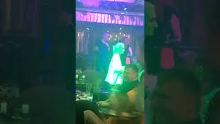 respect shorts Incendiary disco music in one of the restaurants in Altai