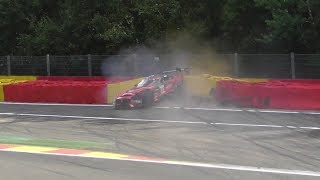 Crashes \& Fails 24 Hours of Spa 2018 | Blancpain GT Series Total 24 Hours of Spa