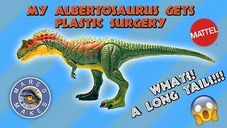 My ALBERTOSAURUS gets Plastic Surgery - Making a longer tail & poseable head - Mattel Jurassic World