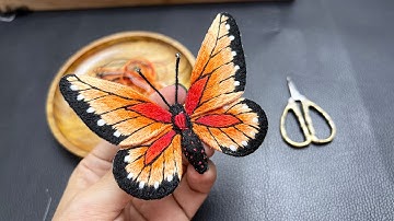 3D Hand Embroidery for Beginners: How to Create a Stunning 3D Embroidered Butterfly!