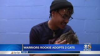 Vern Glenn with Warriors rookie Jordan Poole...AND his Cats