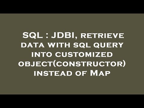 SQL : JDBI, retrieve data with sql query into customized object(constructor) instead of Map