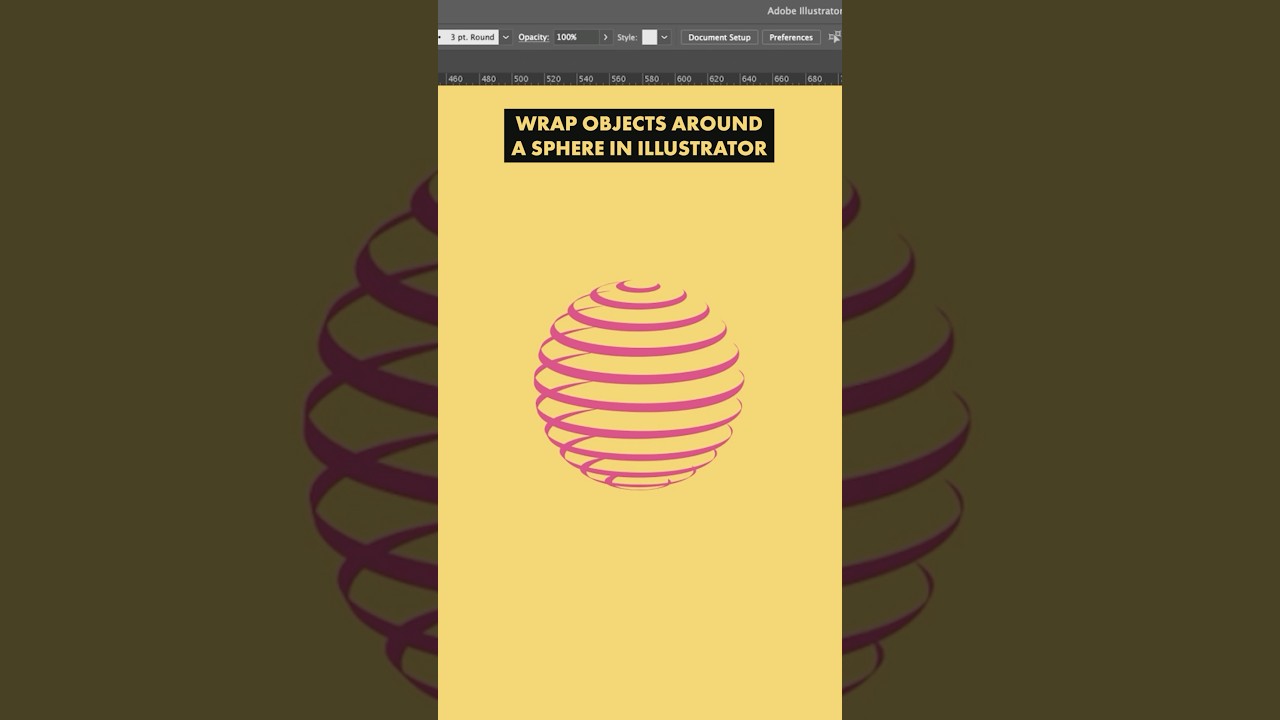 Wrap objects around a sphere in Illustrator