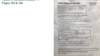 Reader’s Notebook: Lesson 11 - Pages 159 & 160