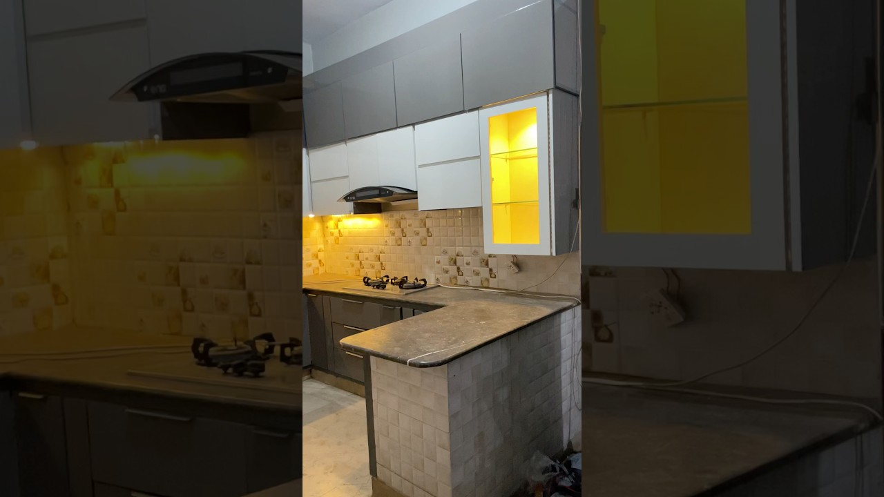 Double height modular handless kitchen cabinets😍| kitchen cabinets price in Karachi | kitchen decor