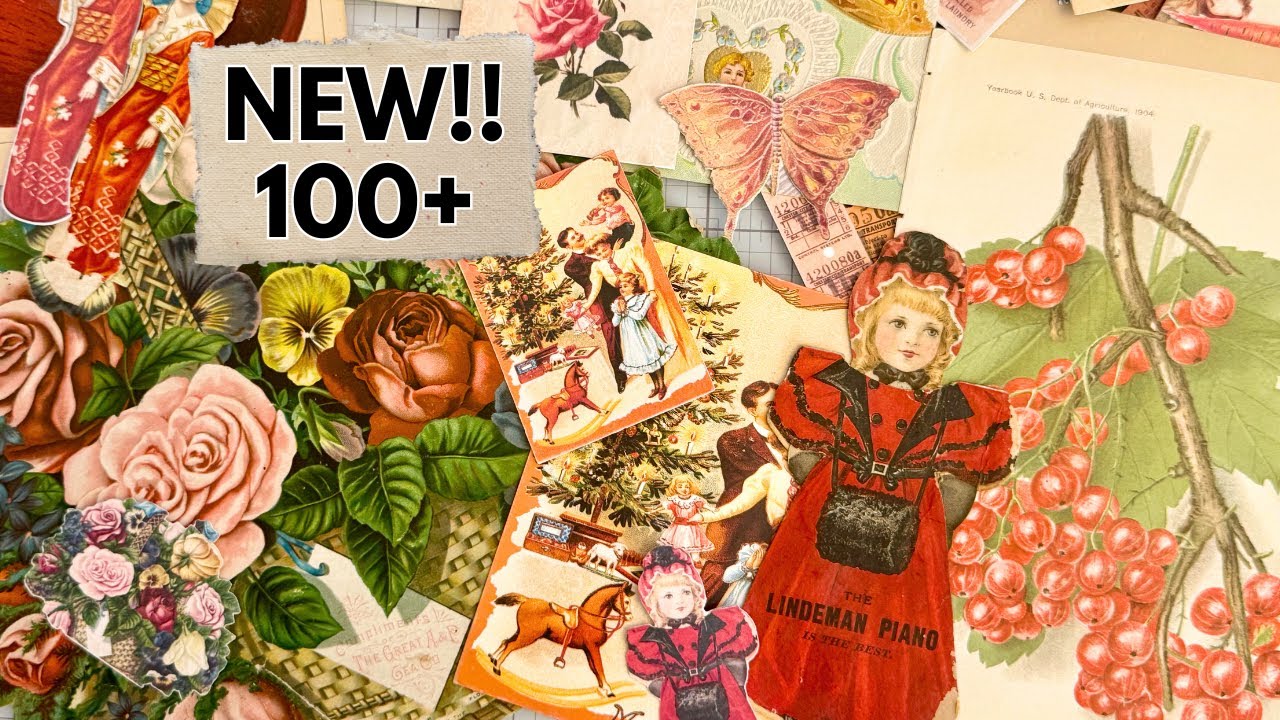 NEW Palette Ephemera Kits! Pink, Red & Orange, 100+ Vintage Pieces!