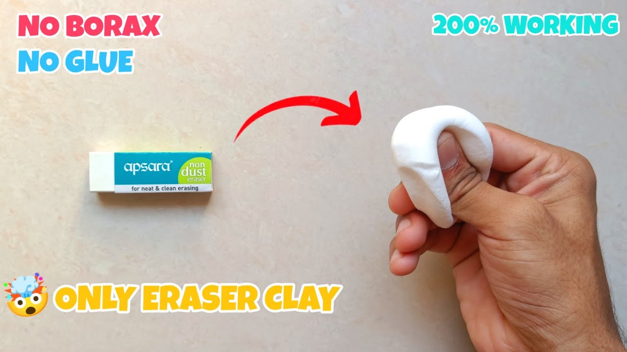 How To Make Clay By Eraser 🤯 DIY SOFT CLAY 🥰 By Apsara Eraser 🔥 200%  Working Homemade Eraser #clay 